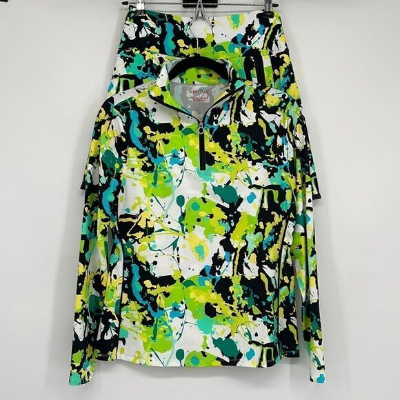 KINÖNA Keep It Covered Long Sleeve Golf Top & Skirt- Splatter Print - Picture 1 of 11